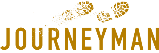 gold Journeyman with bootprints logo